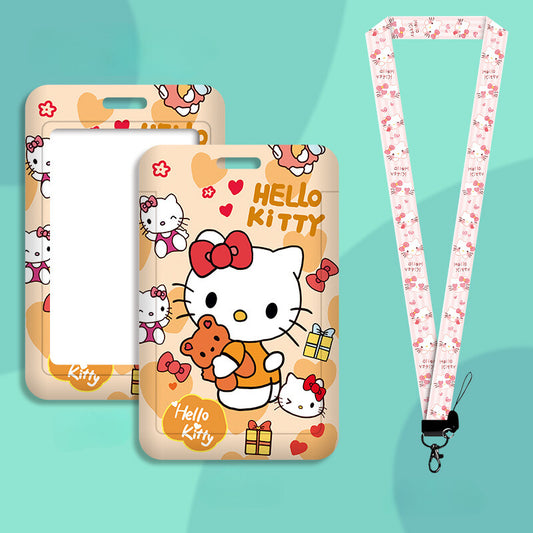 Portacredencial Hello Kitty Osito + Lanyard