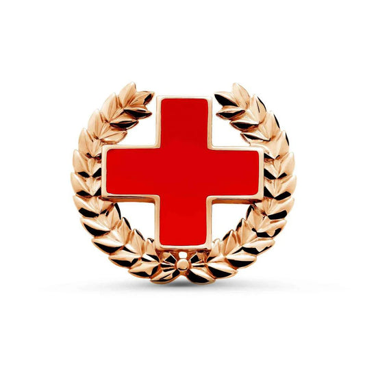 Pin Cruz Roja con Laureles Dorados