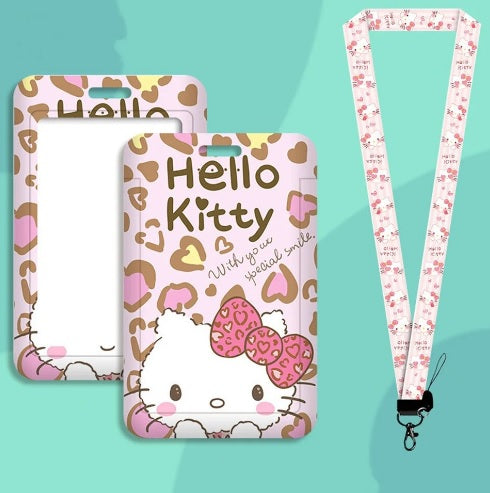 Portacredencial + Lanyard Hello Kitty Animal Print